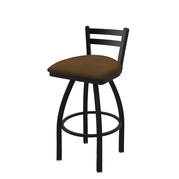 25" Low Back Swivel Counter Stool, Black Wrinkle, Rein Thatch Seat
